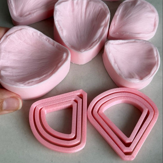 Ranunculus candle silicone mold & cutter set