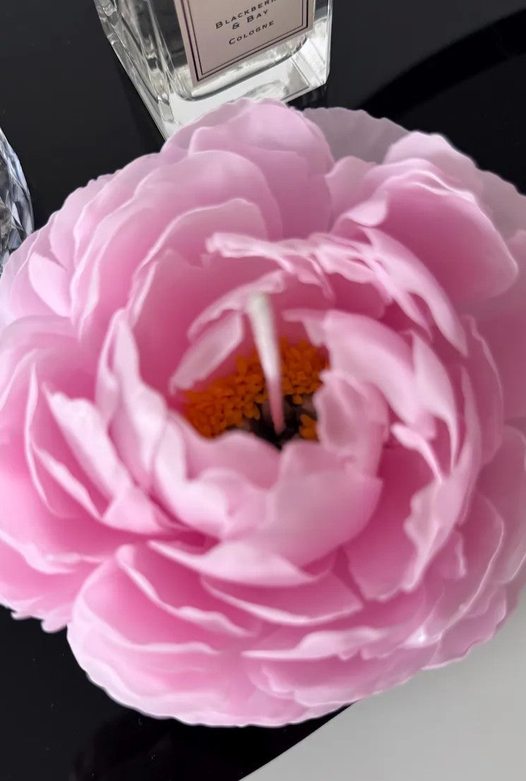 Handmade Beeswax Peony Candle: Realistic Flower Candle, Birthday Gift, Luxury Mother Day Gift