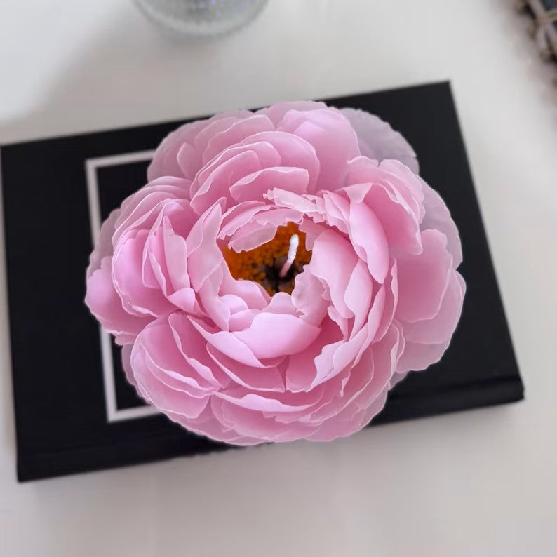 Handmade Beeswax Peony Candle: Realistic Flower Candle, Birthday Gift, Luxury Mother Day Gift