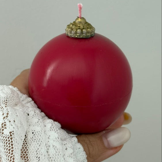 Christmas ornament candle | ball candle, holiday decor | gift box