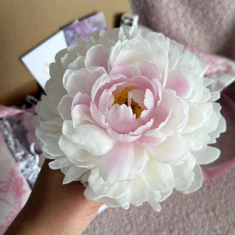 Peony Candle Gift Set | Handmade Beeswax Flower, Soy Candle, Luxury Mother Day Gift