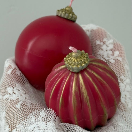 Christmas ornament candle | ball candle, holiday decor | gift box