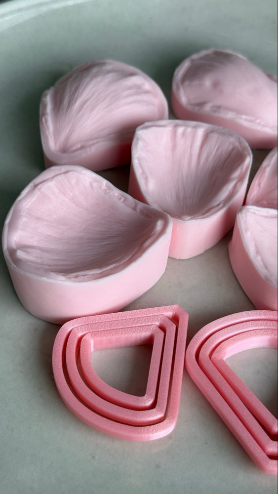 Ranunculus candle silicone mold & cutter set