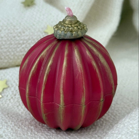 Christmas ornament candle | ball candle, holiday decor | gift box