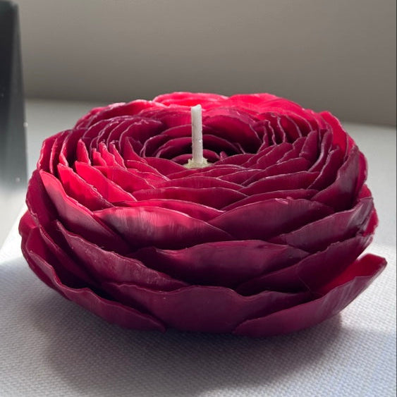 Ranunculus candle silicone mold & cutter set