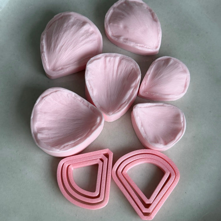 Ranunculus candle silicone mold & cutter set