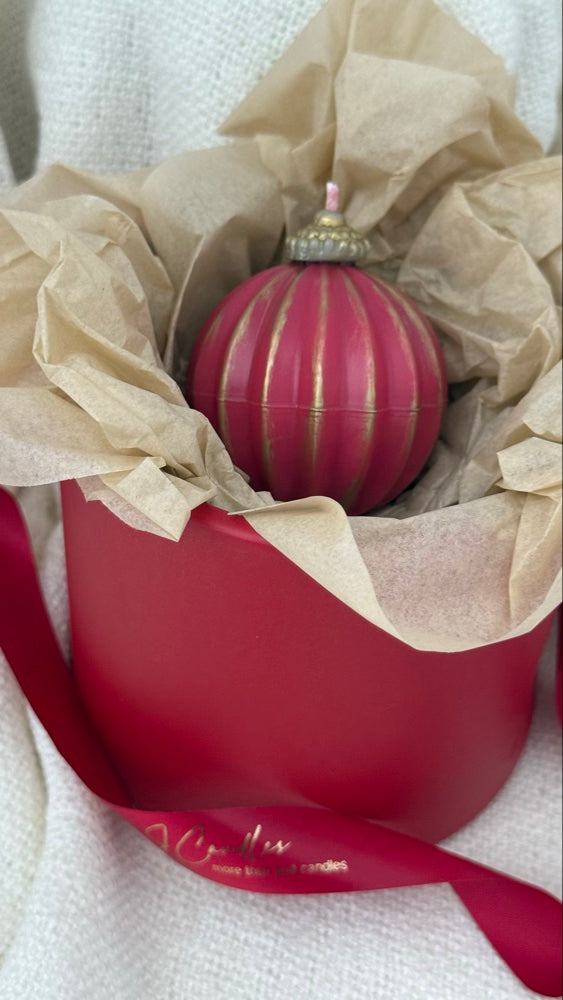 Christmas ornament candle | ball candle, holiday decor | gift box