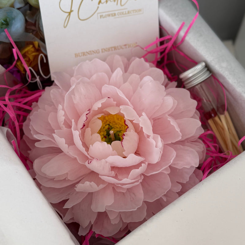Realistic Garden Peony Candle