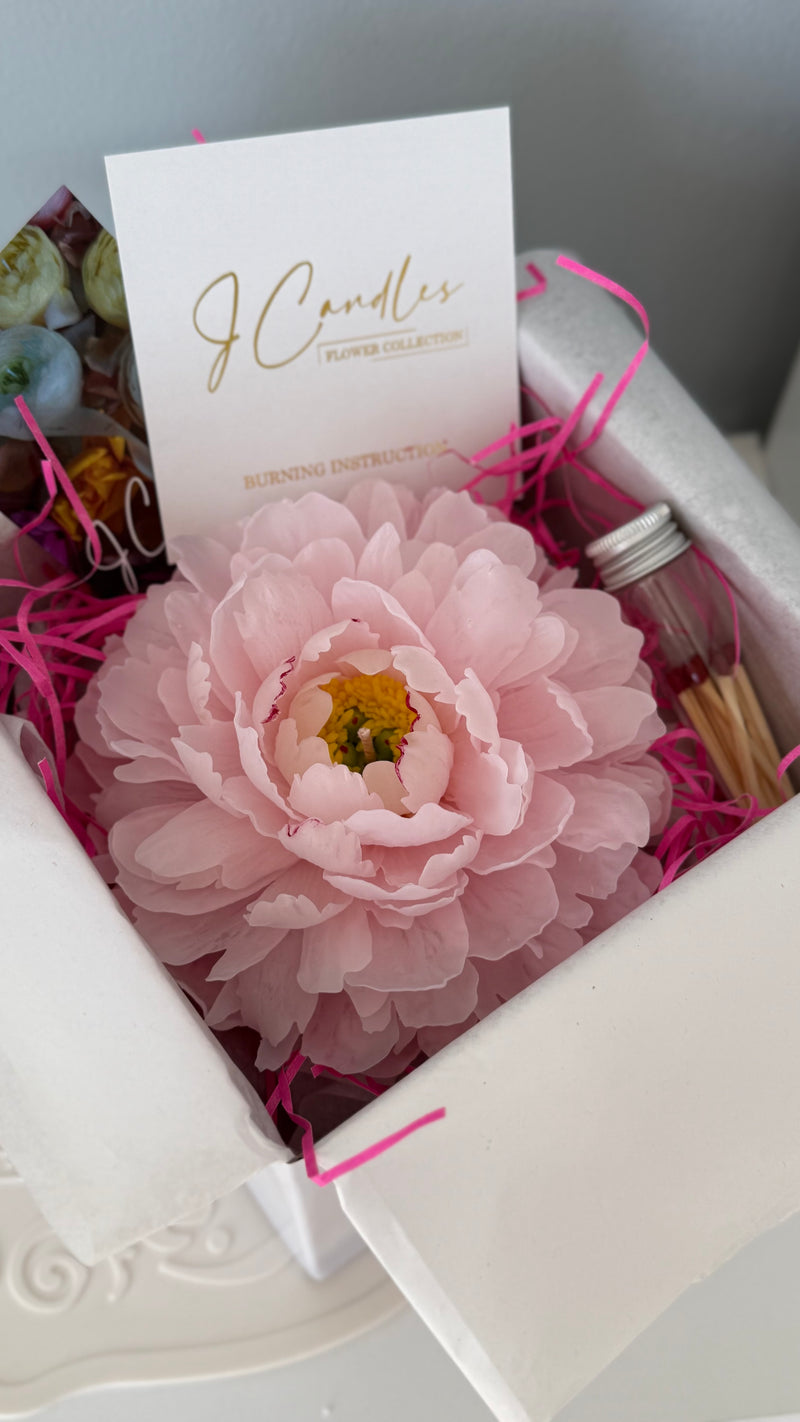 Valentine's day flower candle gift set / flower + heart tray / build your set