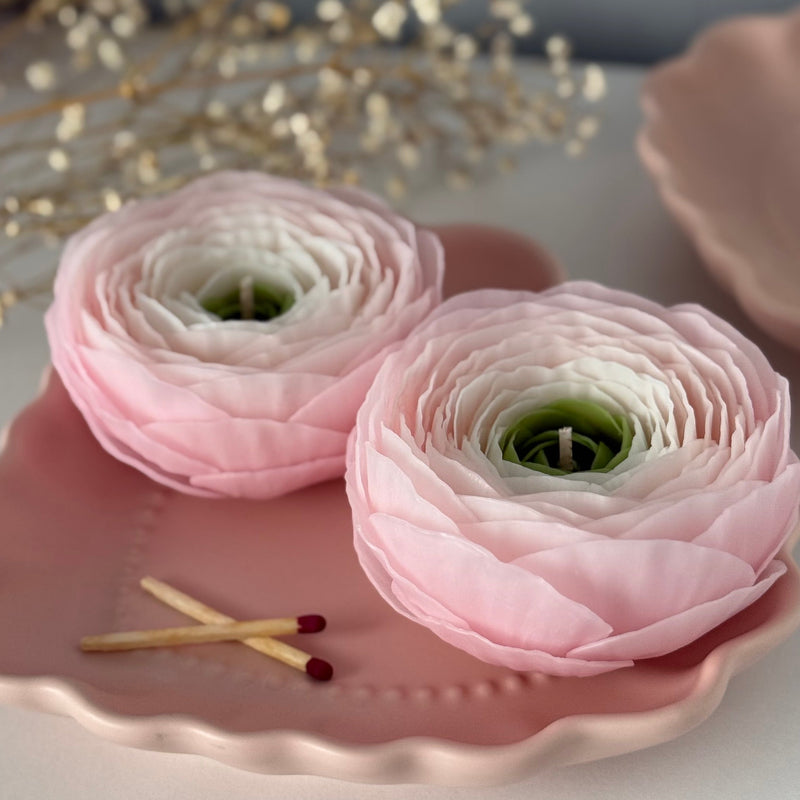 Valentine's day flower candle gift set / flower + heart tray / build your set