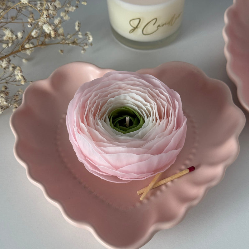 Valentine's day flower candle gift set / flower + heart tray / build your set
