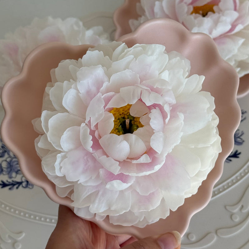 Peony flower candle - gift set for her: bridesmaid gift candle, bride candle gift, birthday gift, wedding, luxury mother day gift
