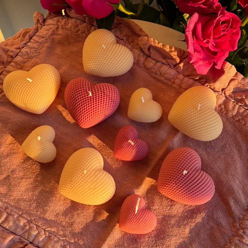 Scented soy wax heart candles, romantic home decor, Valentine's Gift