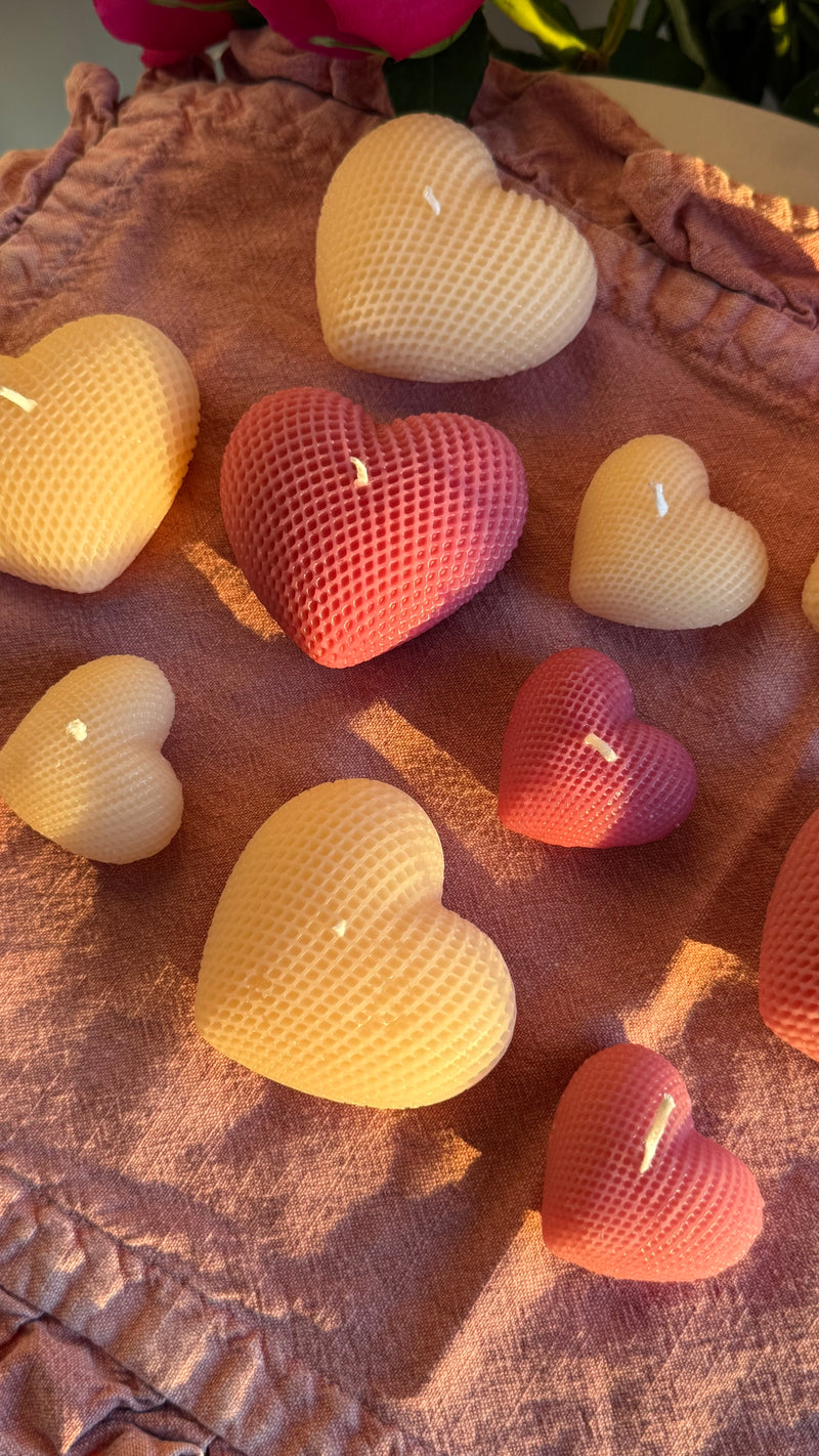 Scented soy wax heart candles, romantic home decor, Valentine's Gift
