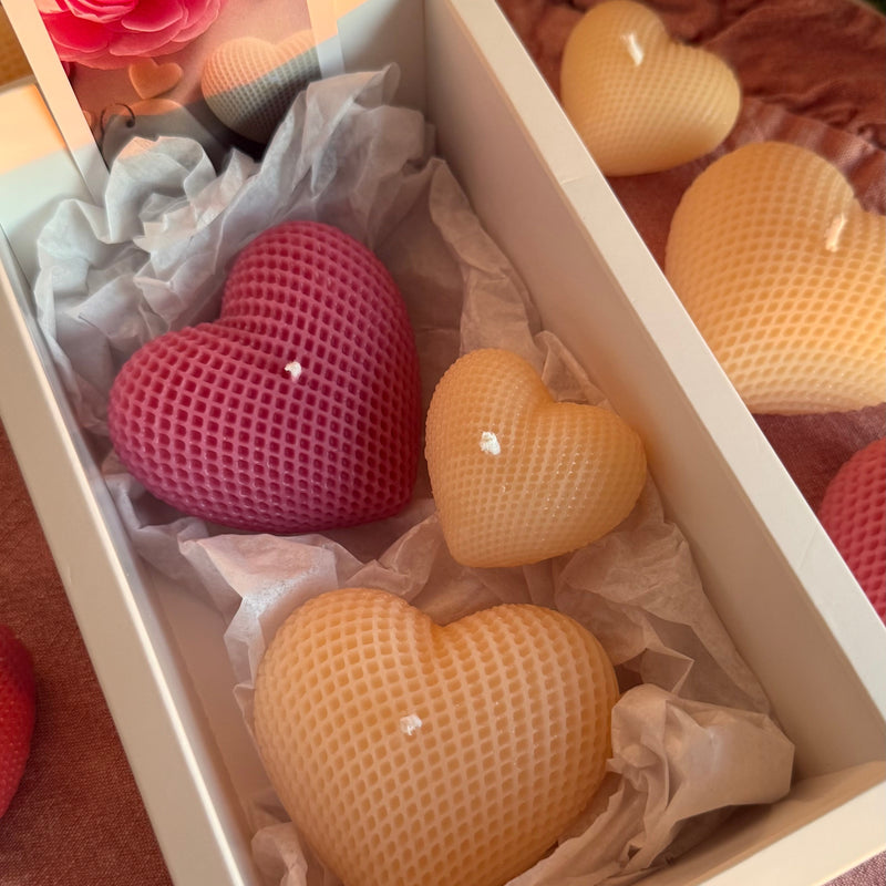 Scented soy wax heart candles, romantic home decor, Valentine's Gift