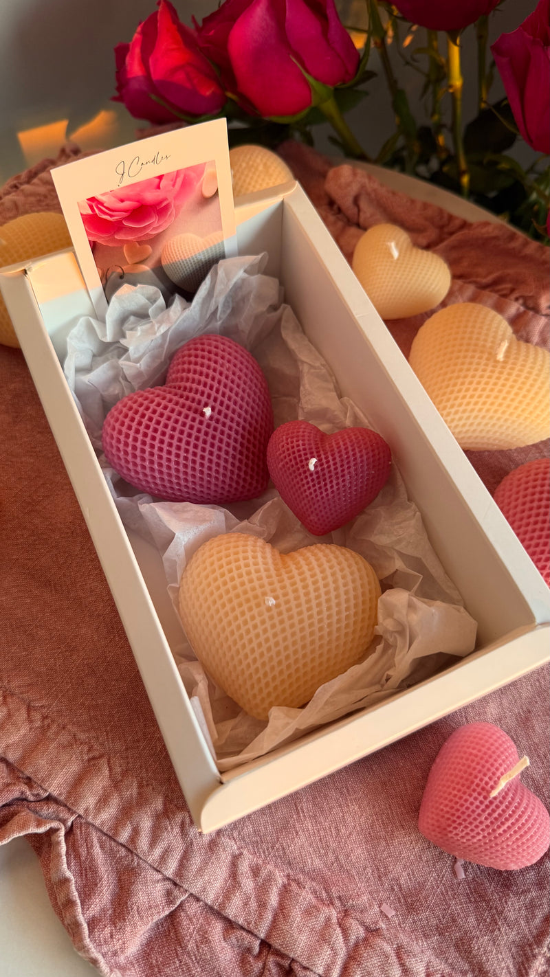 Scented soy wax heart candles, romantic home decor, Valentine's Gift