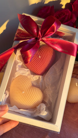 Scented soy wax heart candles, romantic home decor, Valentine's Gift