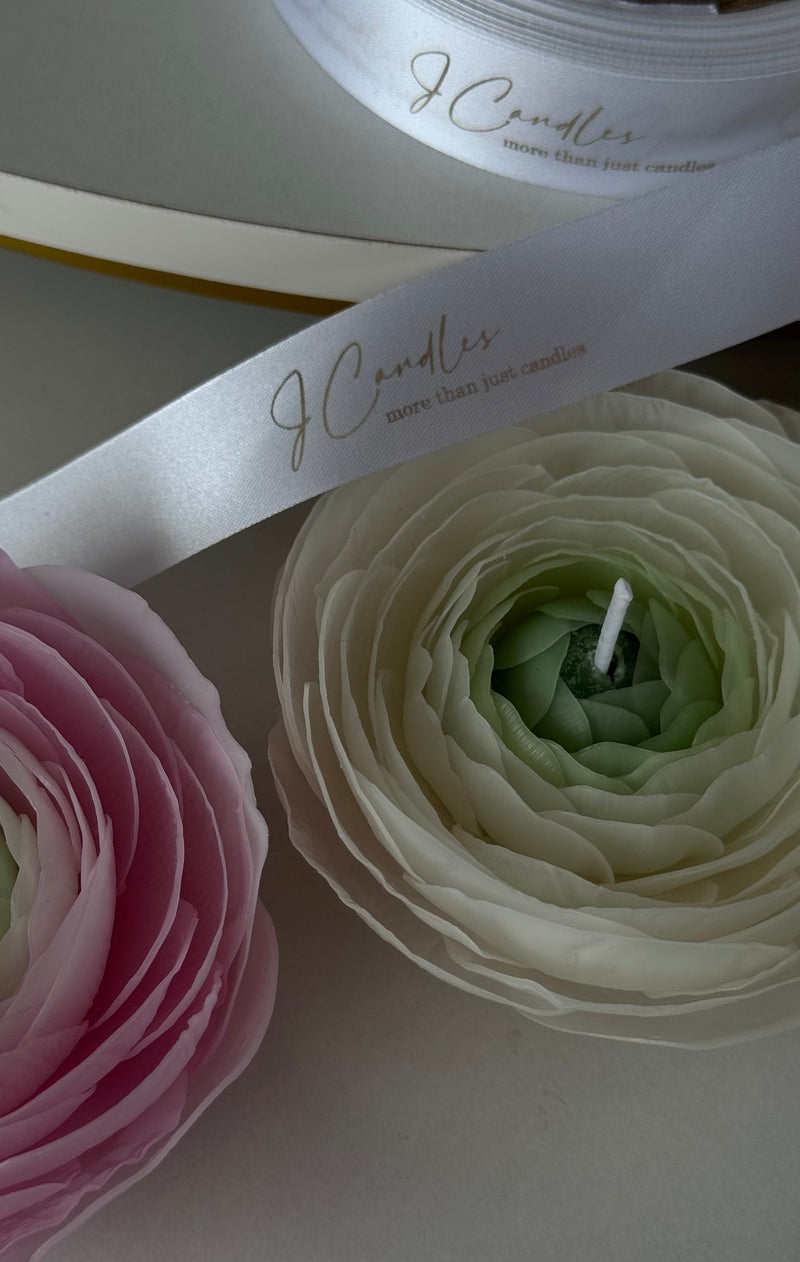 Flower candle RANUNCULUS / white pink