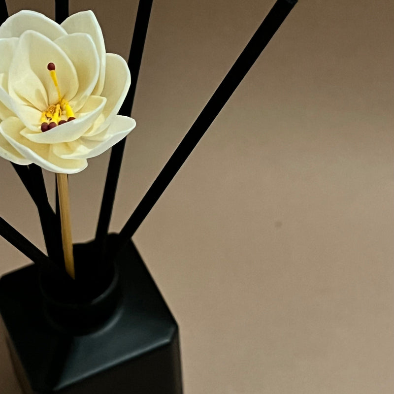Aesthetic black tin candle & natural reed diffuser set, gift set