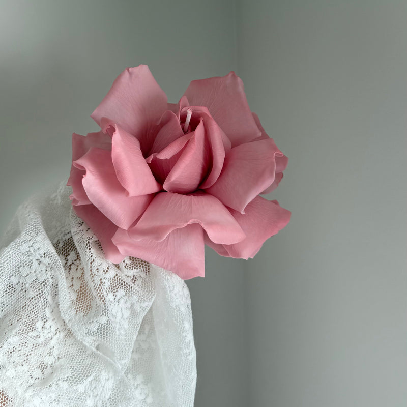 Realistic french rose candle, beeswax candle, flower candle, gift candle, unique gift, wedding gift, birthday gift, wedding Decor