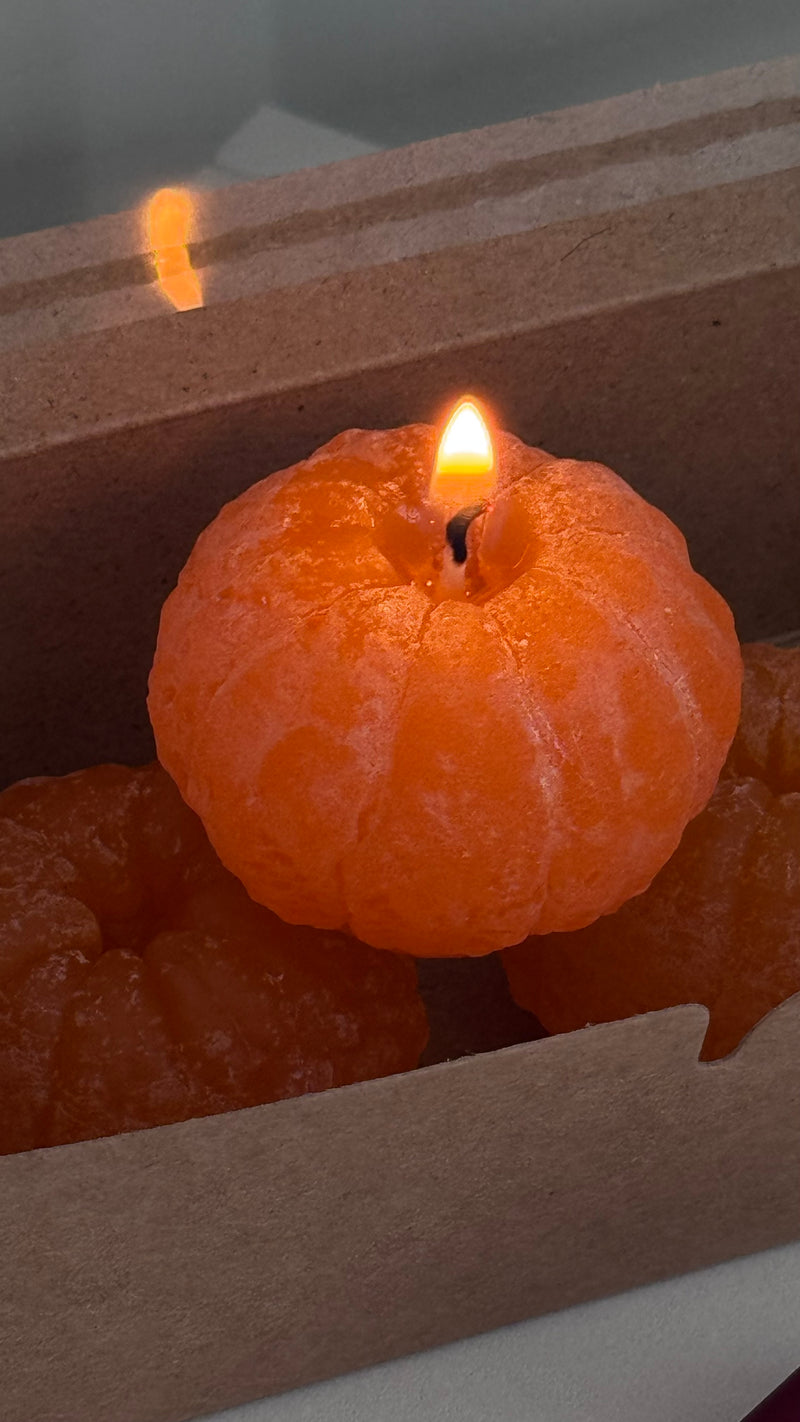 Realistic tangerine scented candles / christmass gift set / mandarin candle