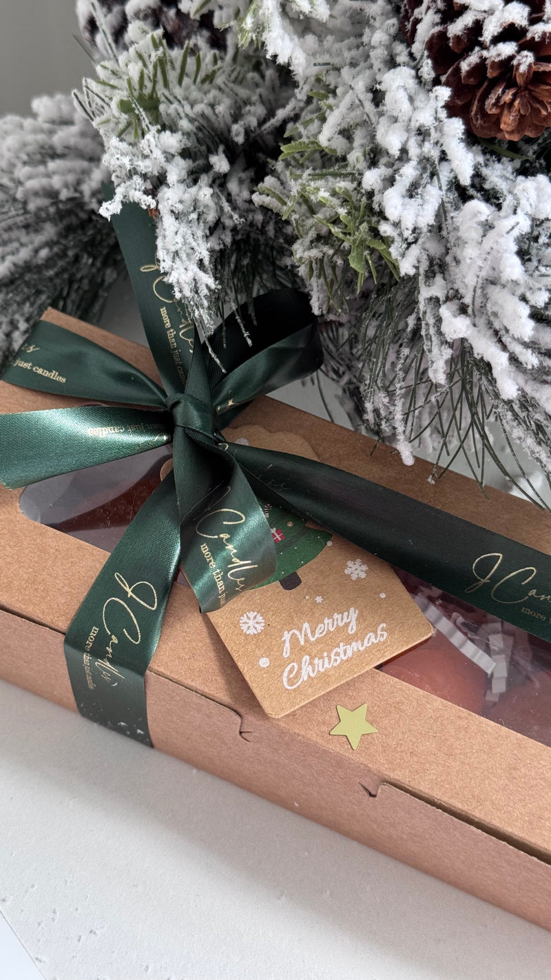 Realistic tangerine scented candles / christmass gift set / mandarin candle