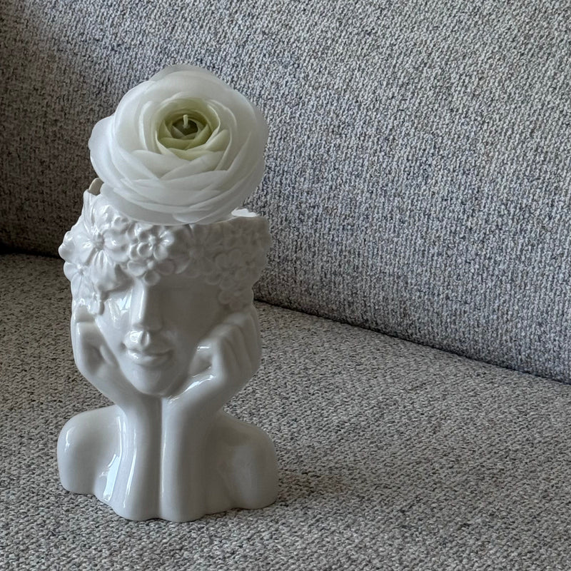 Candle-flower RANUNCULUS ON A STEM / white