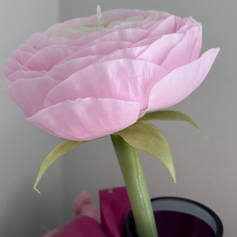Gift set of 2 realistic ranunculus candles, candle gift, birthday gift
