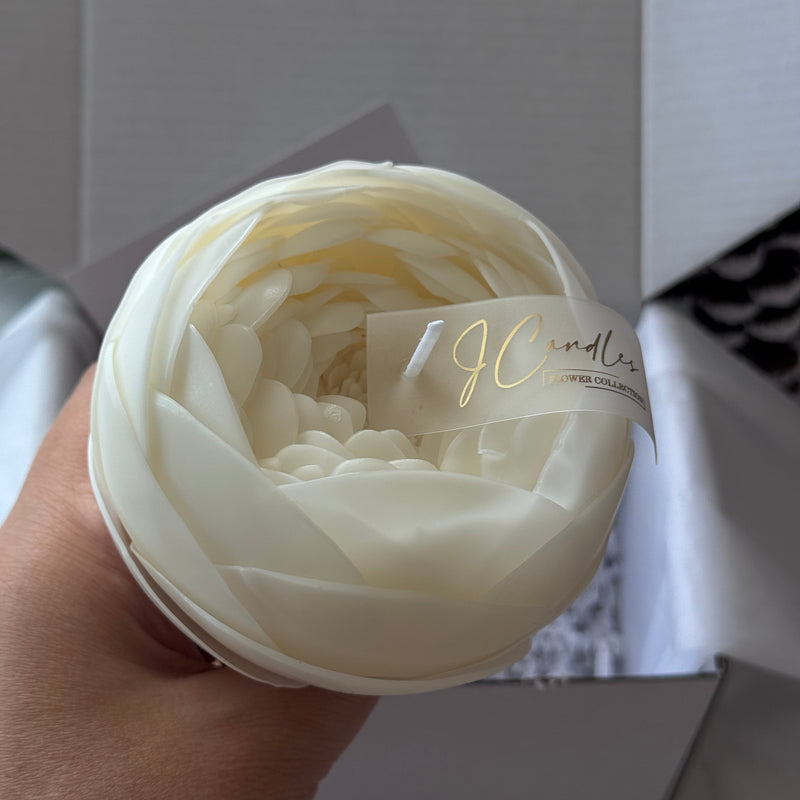 Aesthetic peony candle from beeswax candle