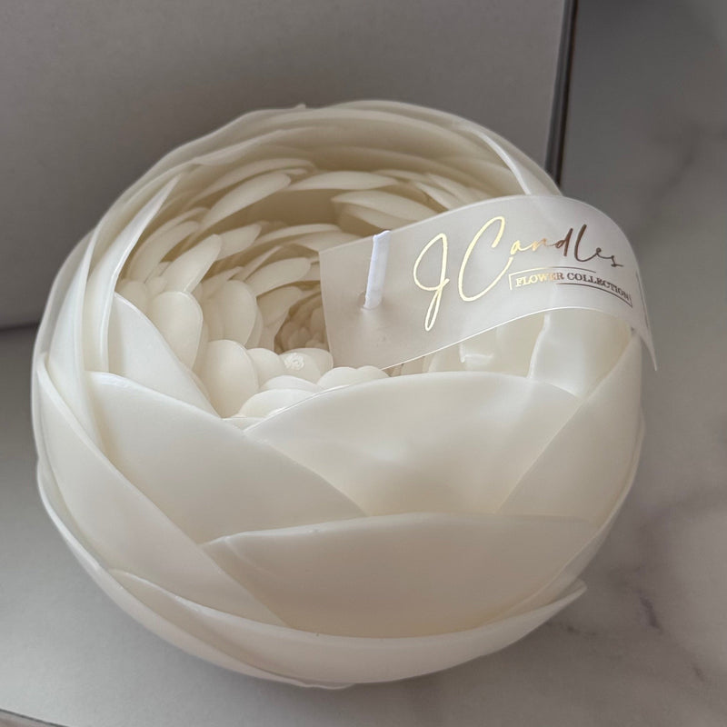 Aesthetic peony candle from beeswax candle