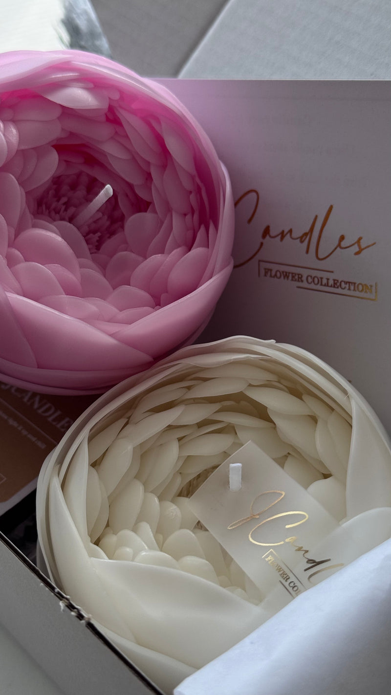 Gift set of 2 peony candles, candle gift, birthday gift