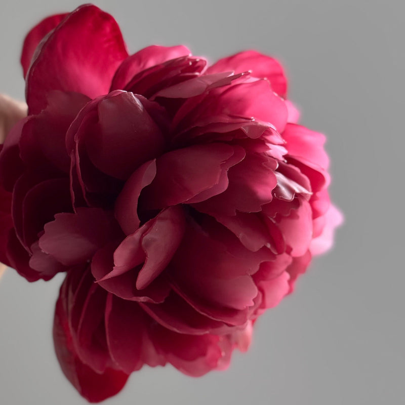 Realistic peony candle on a stem