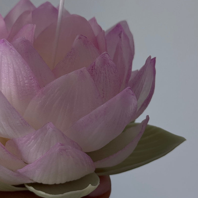 Aesthetic realistic lotus candle