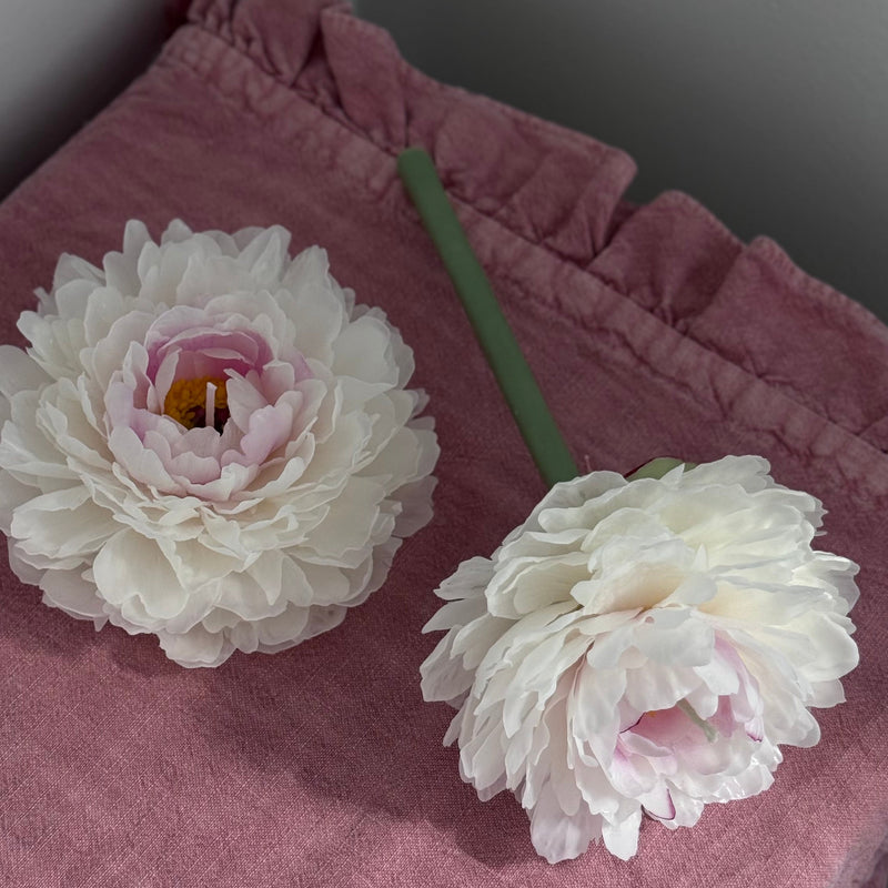 Gift Set of 2 realistic peony candles (a peony bud and a peony on a stem)