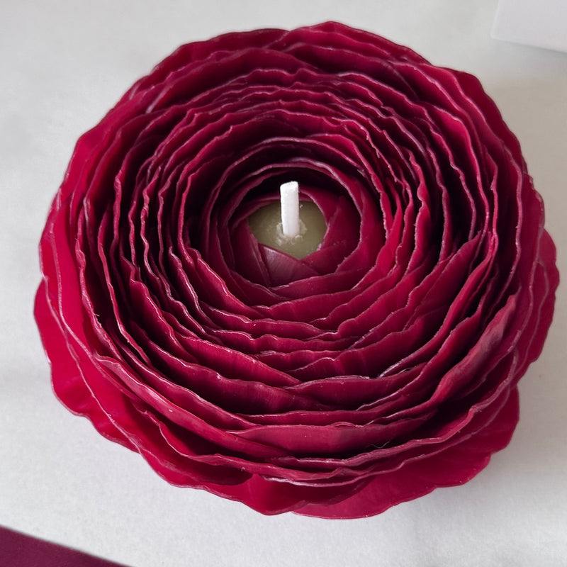 Gift set of 2 realistic ranunculus candles, candle gift, birthday gift