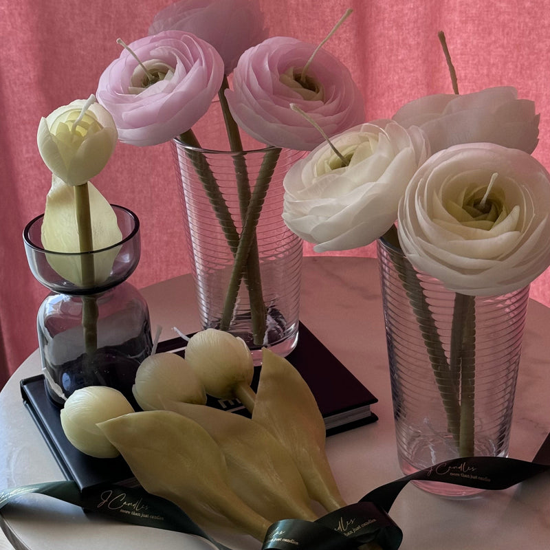 Candle-flower RANUNCULUS ON A STEM / light pink