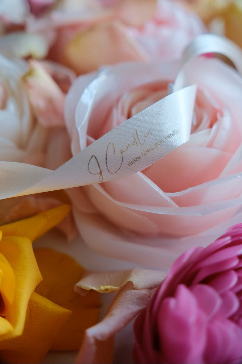 Handmade beeswax candle flower: classic rose, light pink