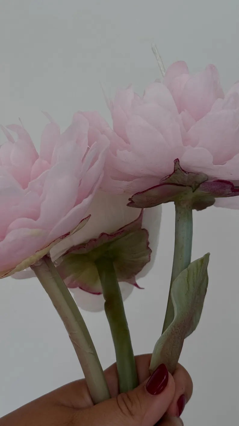 Handmade Beeswax Peony Candle: Unique Flower Gift for Her/ Valentine’s Gift
