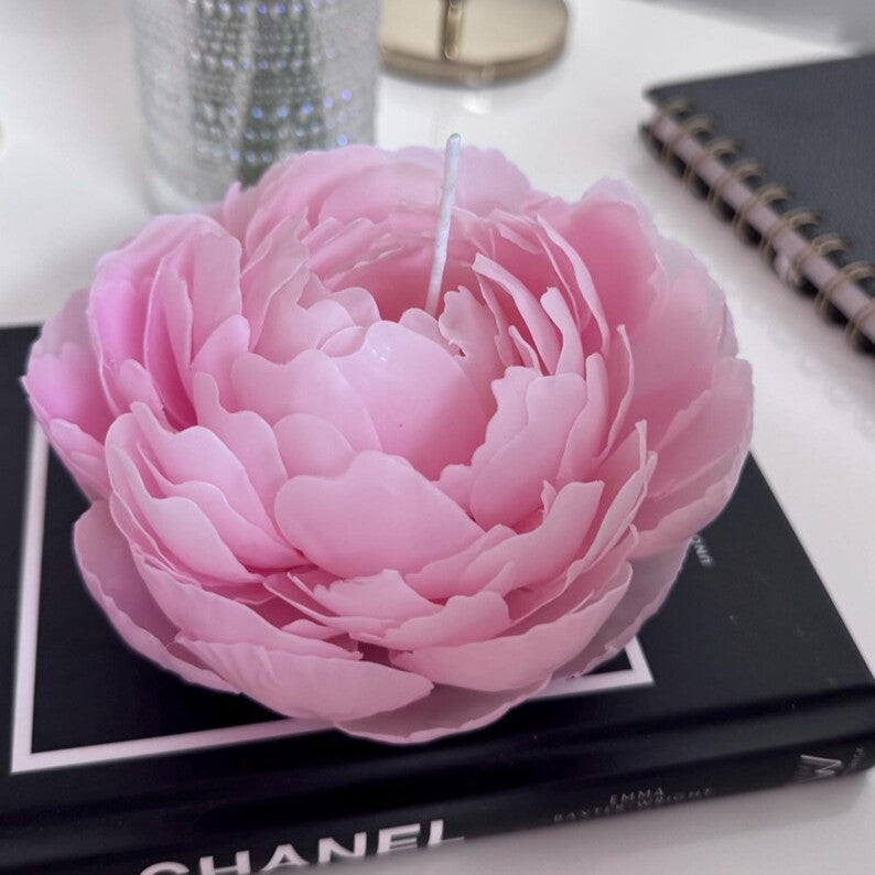 Handmade Beeswax Peony Candle: Realistic Flower Candle, Birthday Gift, Luxury Mother Day Gift
