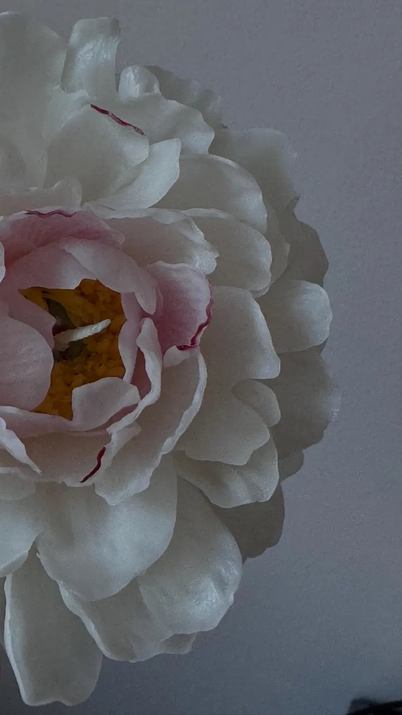 Handmade Beeswax Peony Candle: Unique Flower Gift for Her/ Valentine’s Gift