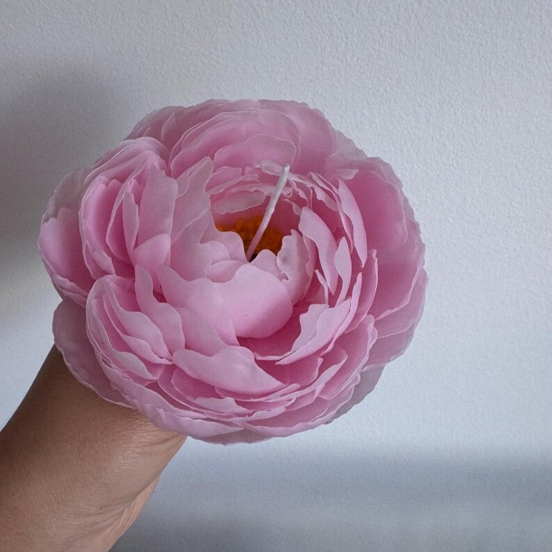Handmade Beeswax Peony Candle: Realistic Flower Candle, Birthday Gift, Luxury Mother Day Gift