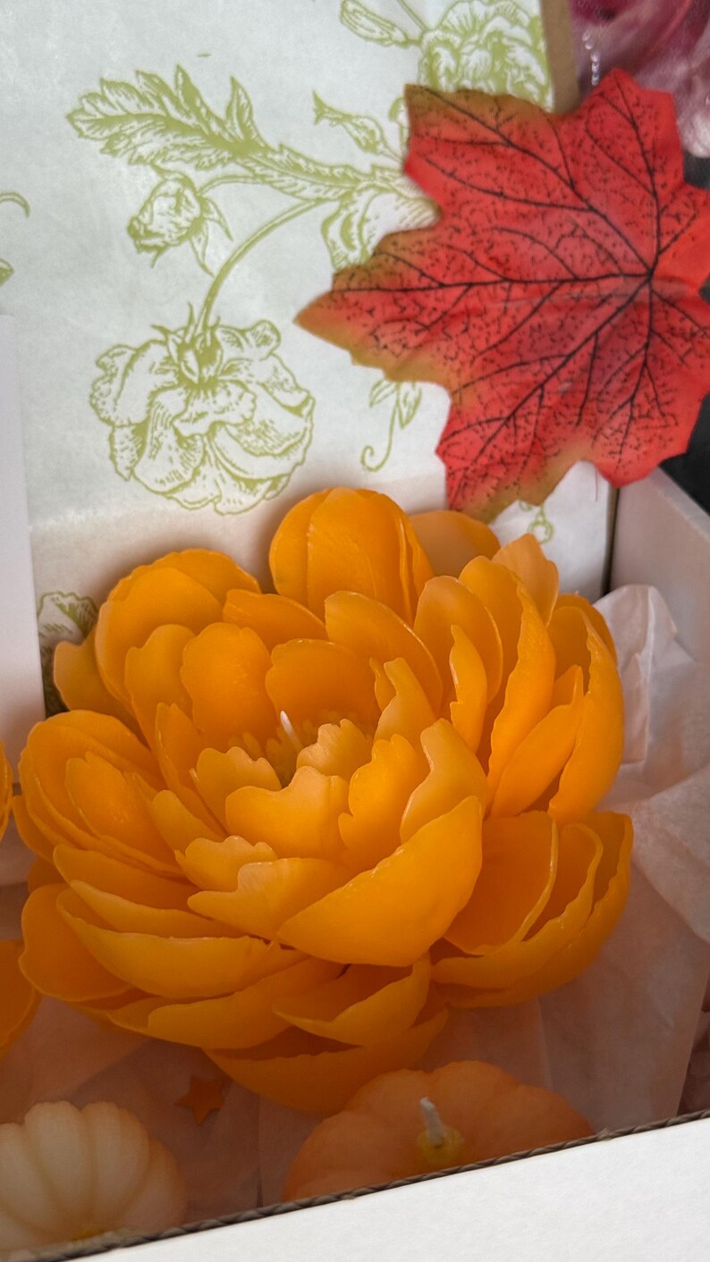 Candle Flower Peony | Handmade Autumn Fall Decor | Gift for Teachers