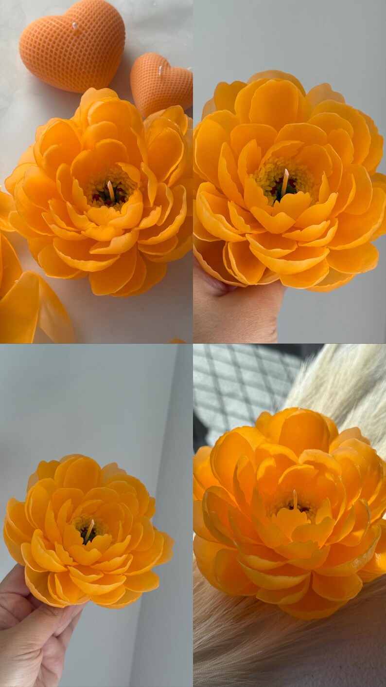 Candle Flower Peony | Handmade Autumn Fall Decor | Gift for Teachers