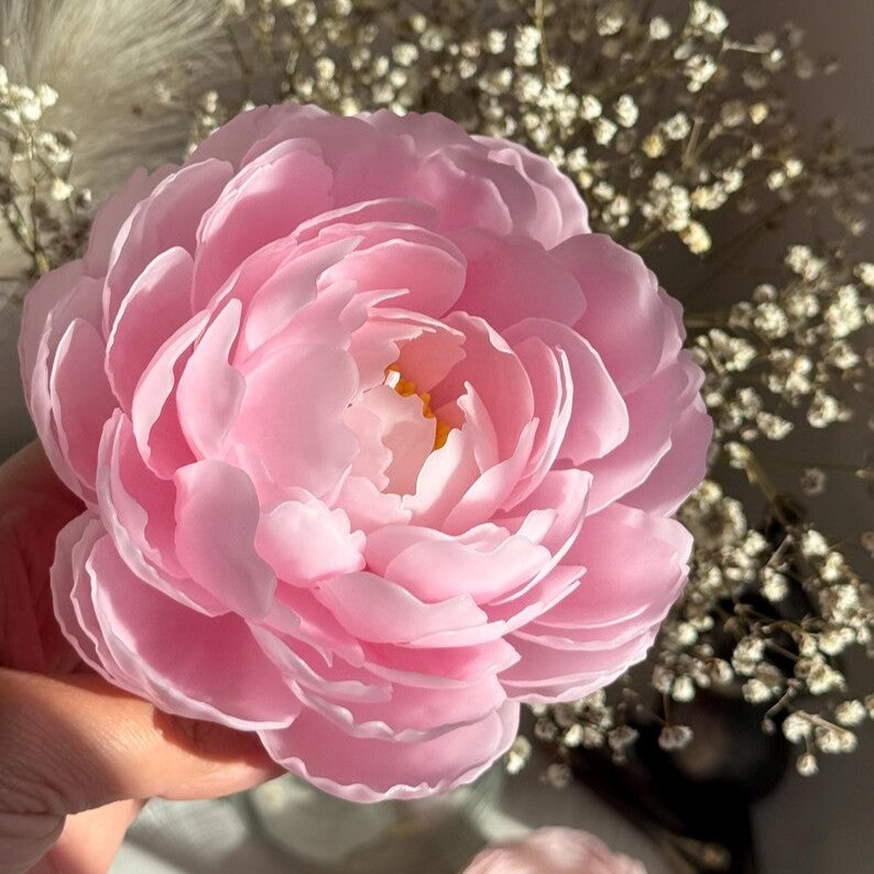 Handmade Beeswax Peony Candle: Realistic Flower Candle, Birthday Gift, Luxury Mother Day Gift