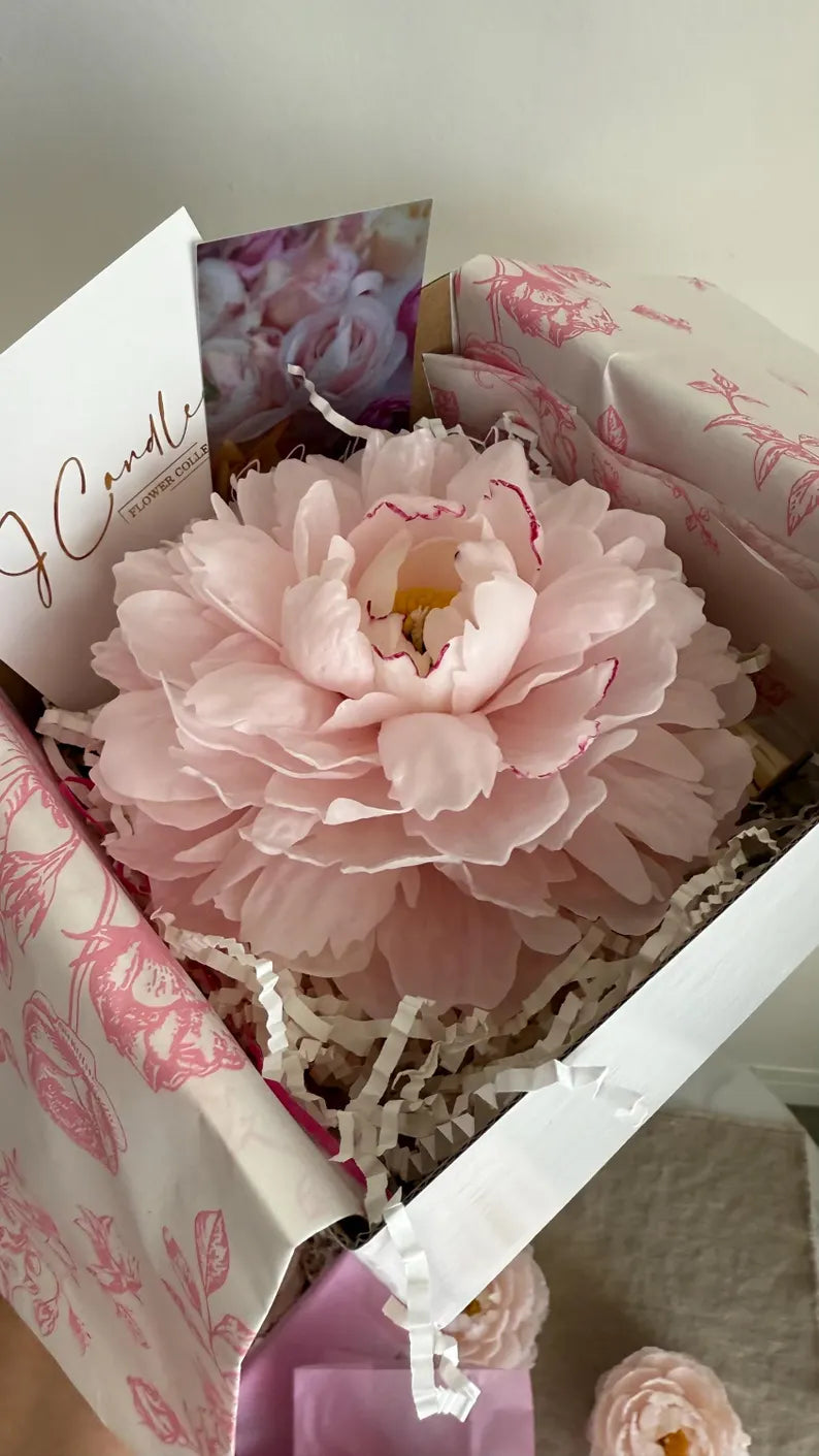 Candle Flower Peony / Gift for her / Unique Mother’s Day Gift