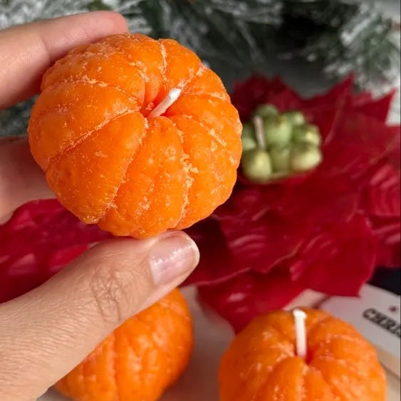 Christmas candles gift set | poinsettia + mandarins | holiday box