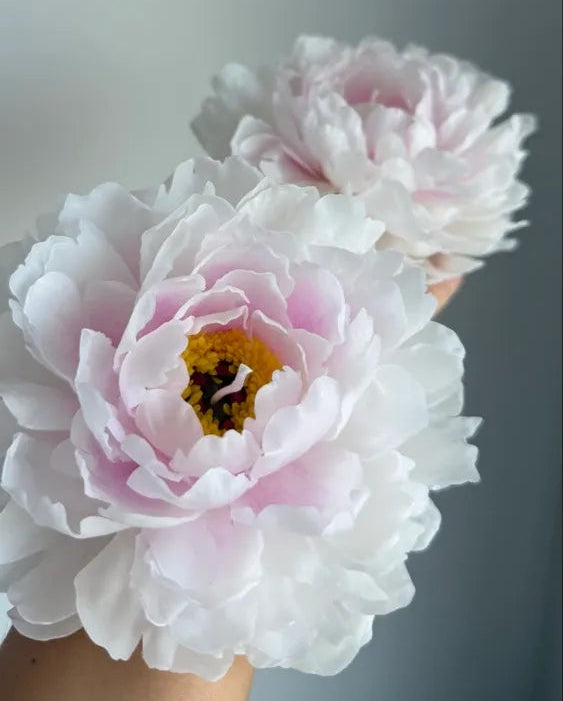 Beeswax flower candle gift set: handmade peony and ranunculus  Christmas gift