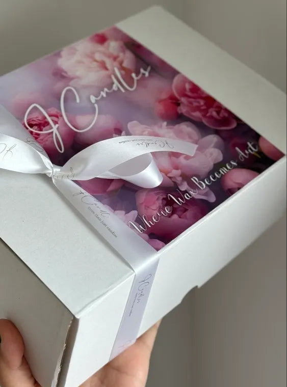 Beeswax flower candle gift set: handmade peony and ranunculus  Christmas gift